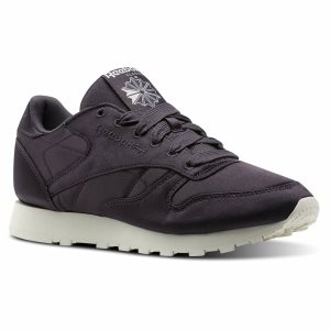 Reebok Classic Leather Satin Turnschuhe Damen - Lila/Weiß - DE 641-SUI